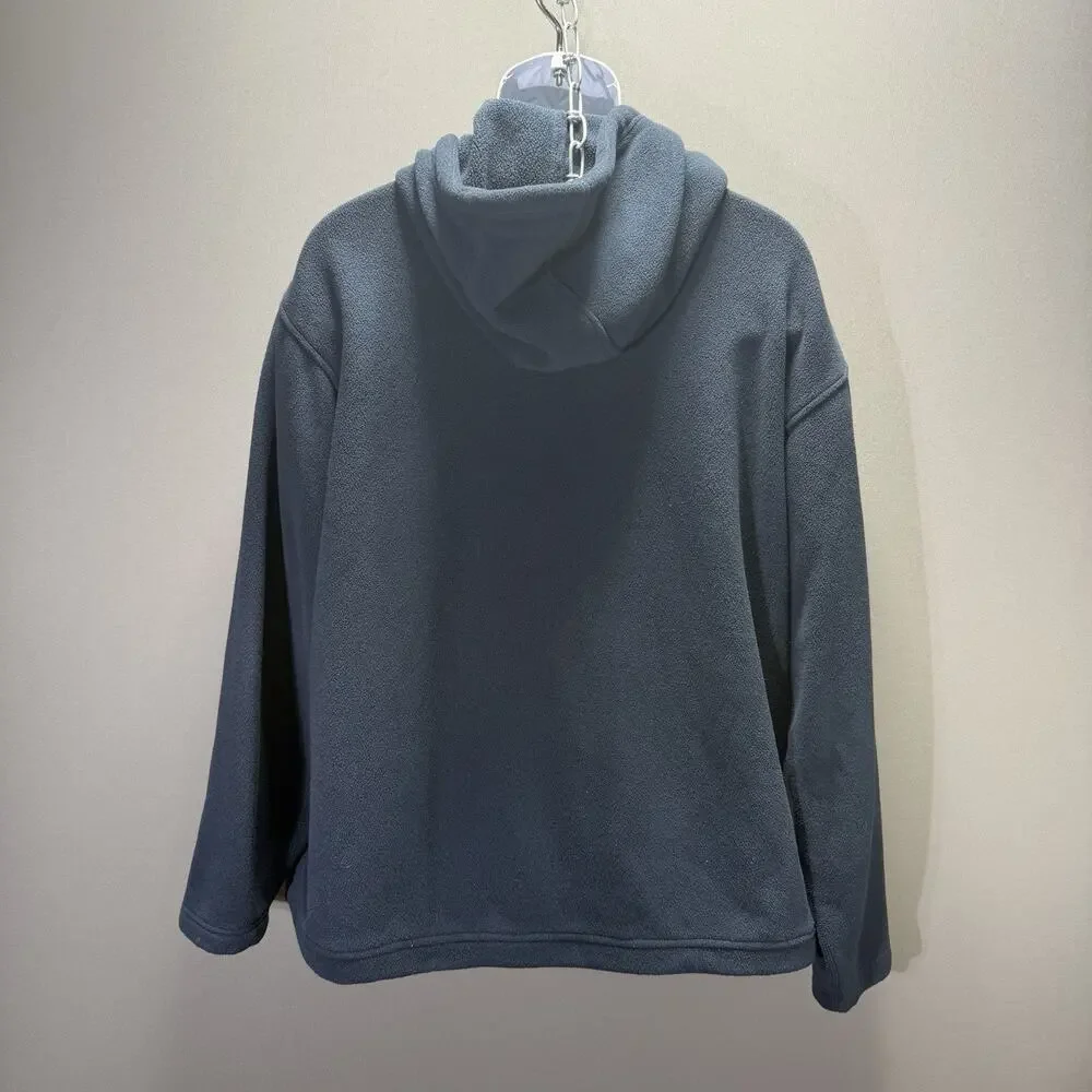 The North Face TKA 100 Men’s XL 2006 Blue Hooded Fleece 1/4 Zip Kangaroo Y2K